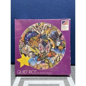 Quiet Riot Butterflies Moths Janeen Mason Round Jigsaw Puzzle Factory 500 Sealed